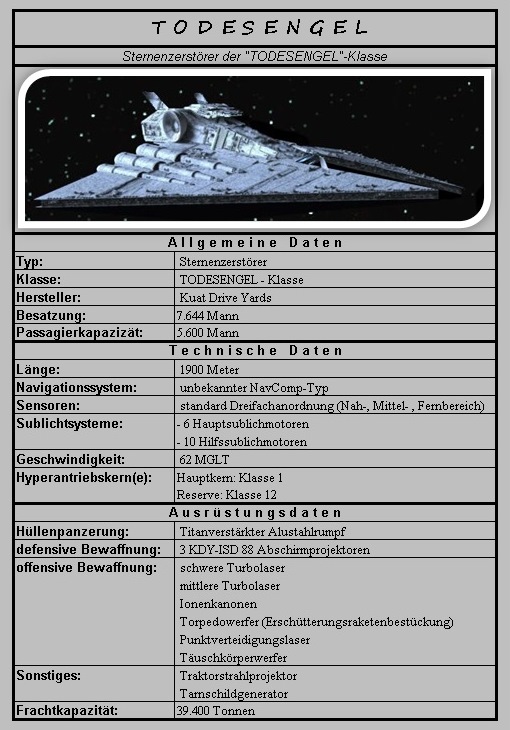 Sternenzerstrer der TODESENGEL-Klasse